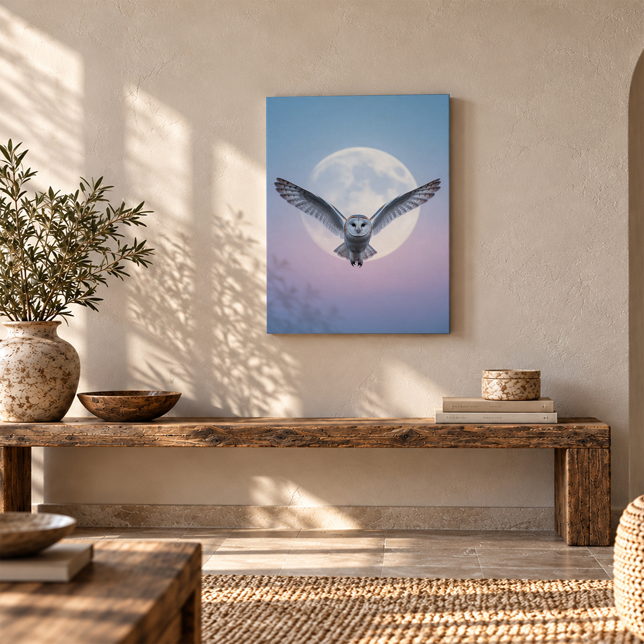 Barn Owl Moonrise Framed Canvas Wall Art | Ready to Hang - Image 5