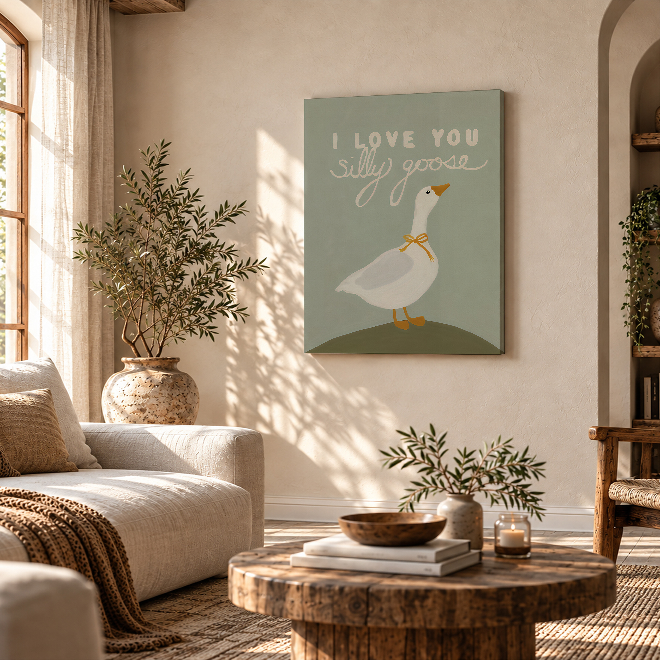 Silly Goose Love Framed Canvas Wall Art Ready to Hang - Image 4