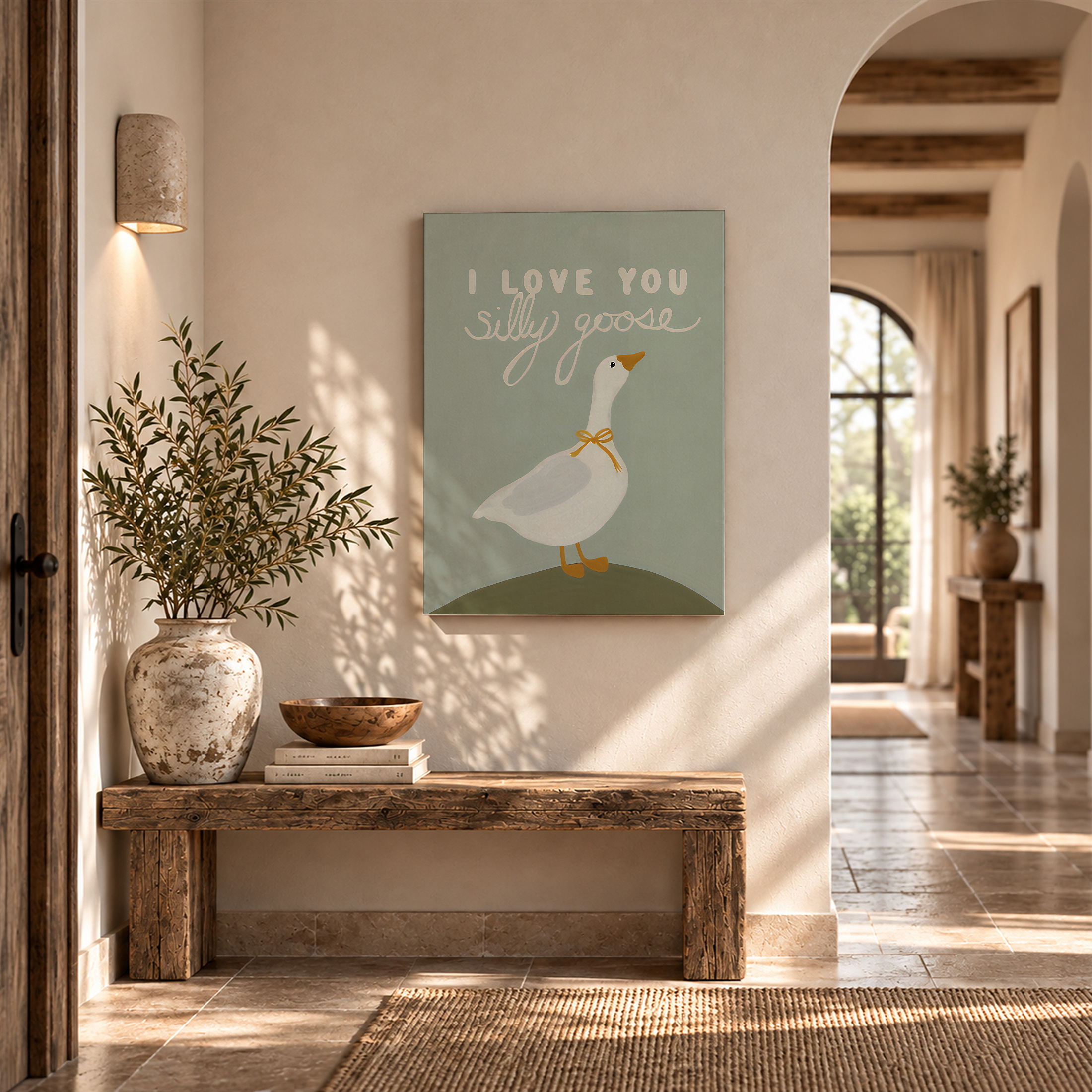 Silly Goose Love Framed Canvas Wall Art Ready to Hang - Image 6