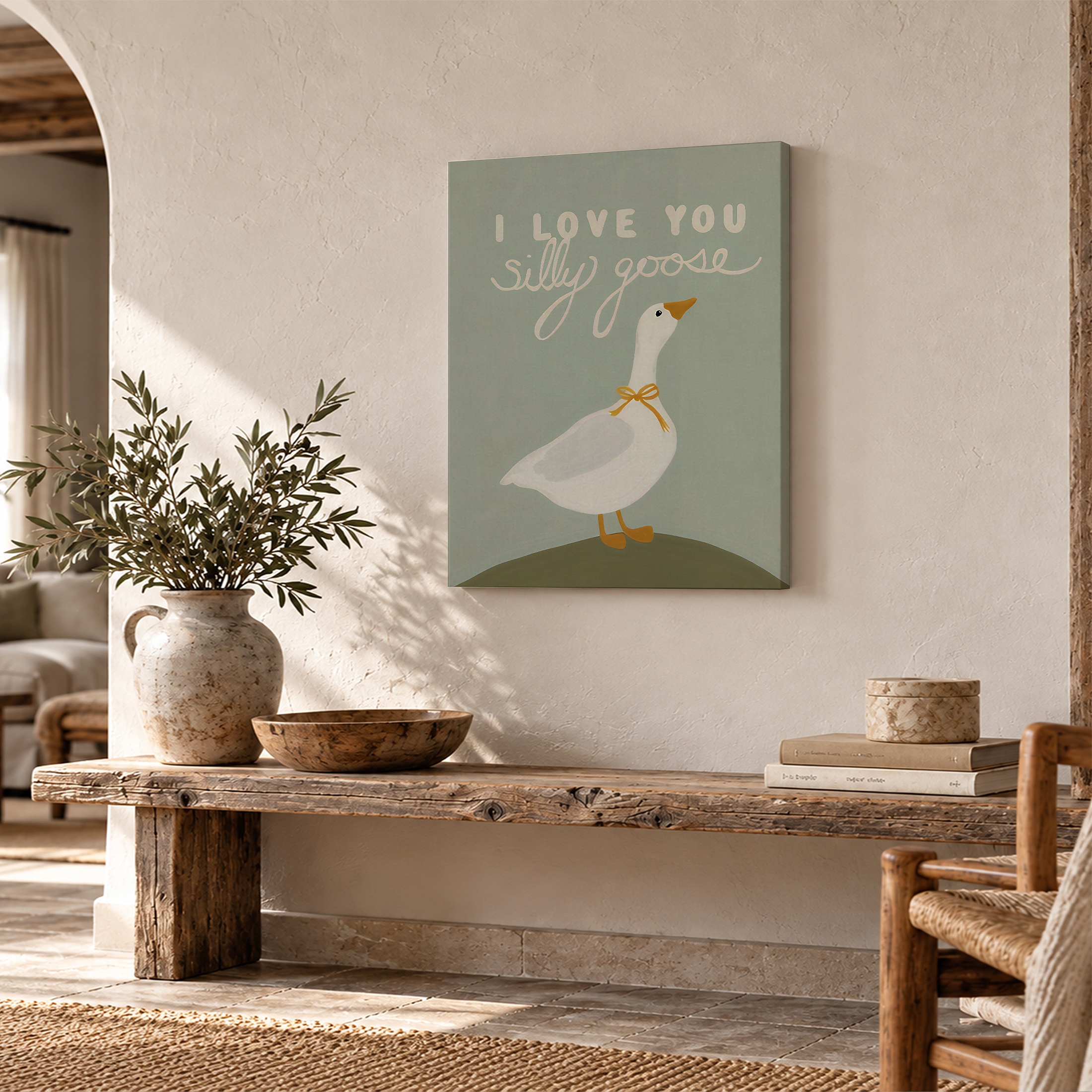 Silly Goose Love Framed Canvas Wall Art Ready to Hang - Image 2