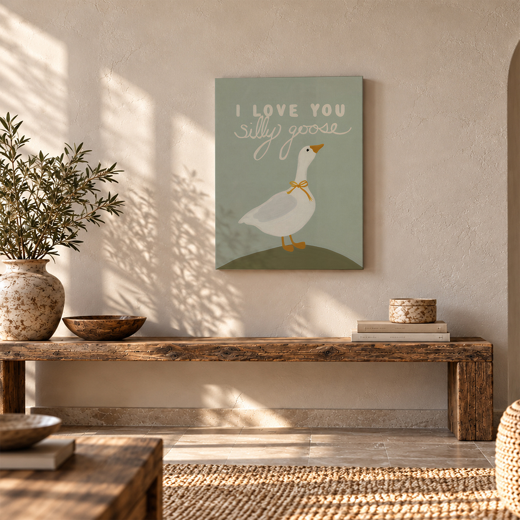 Silly Goose Love Framed Canvas Wall Art Ready to Hang - Image 5