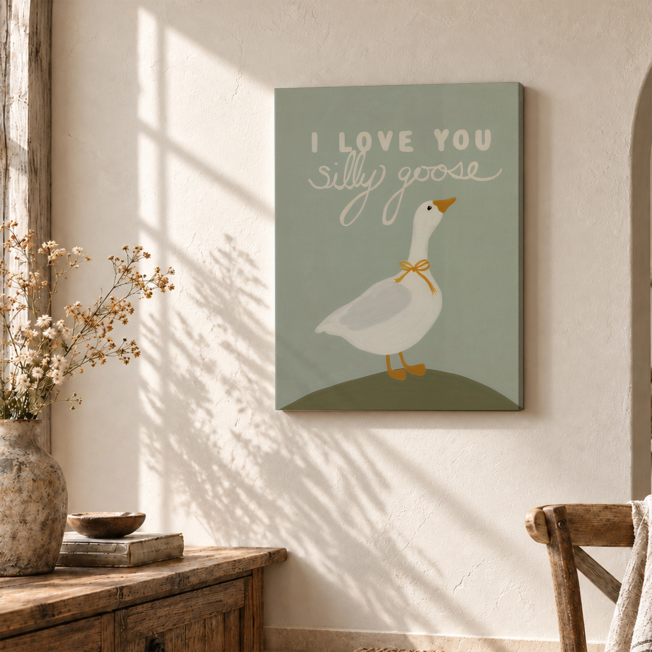 Silly Goose Love Framed Canvas Wall Art Ready to Hang - Image 3