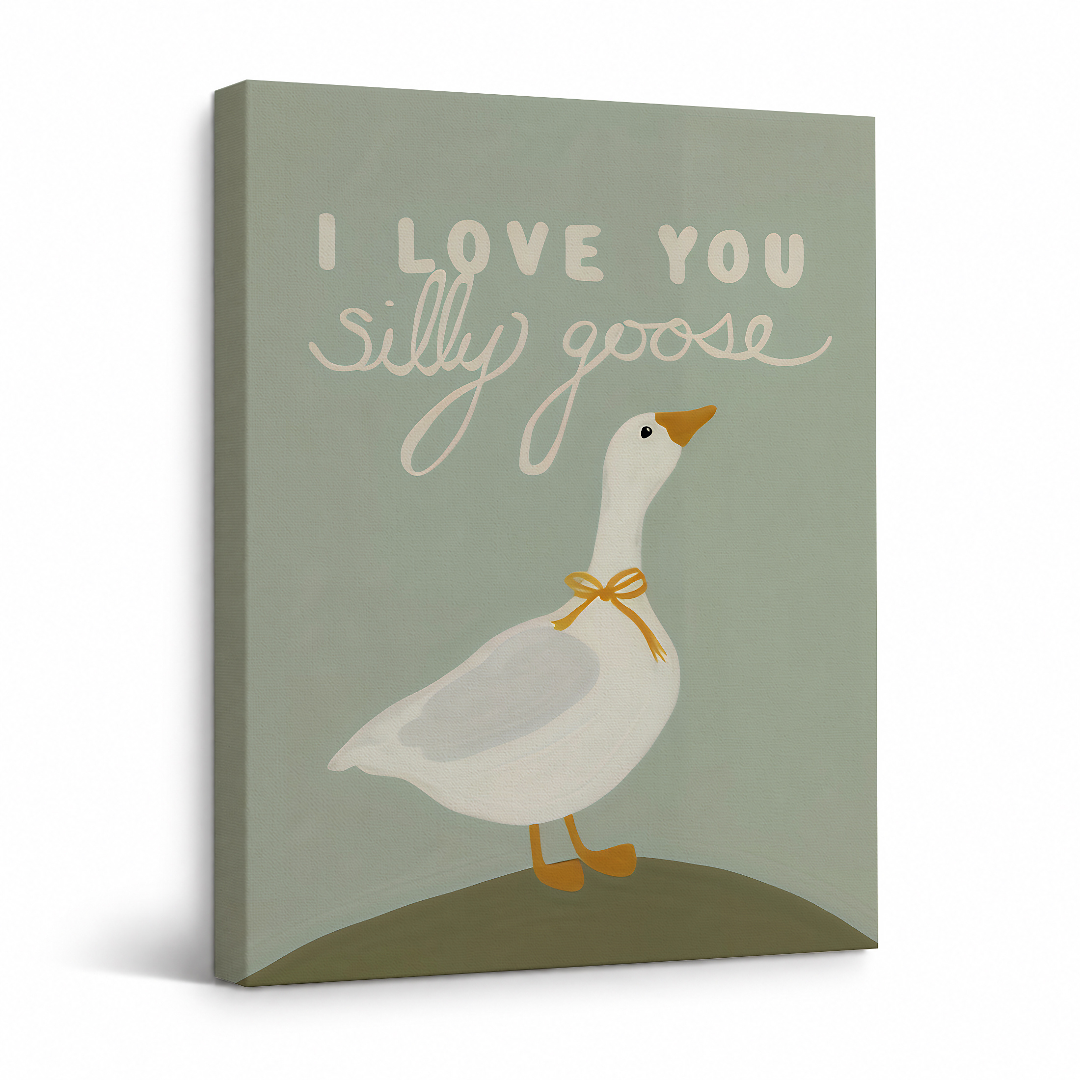 Silly Goose Love Framed Canvas Wall Art Ready to Hang