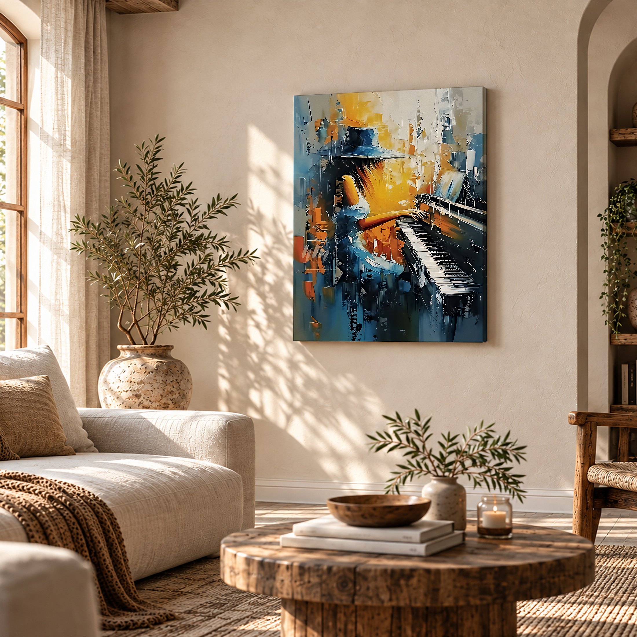 Piano Music Abstract Art Framed Canvas Wall Art Ready to Hang - Image 4