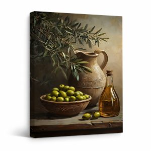 Mediterranean Olive Still Life Framed Canvas Wall Art