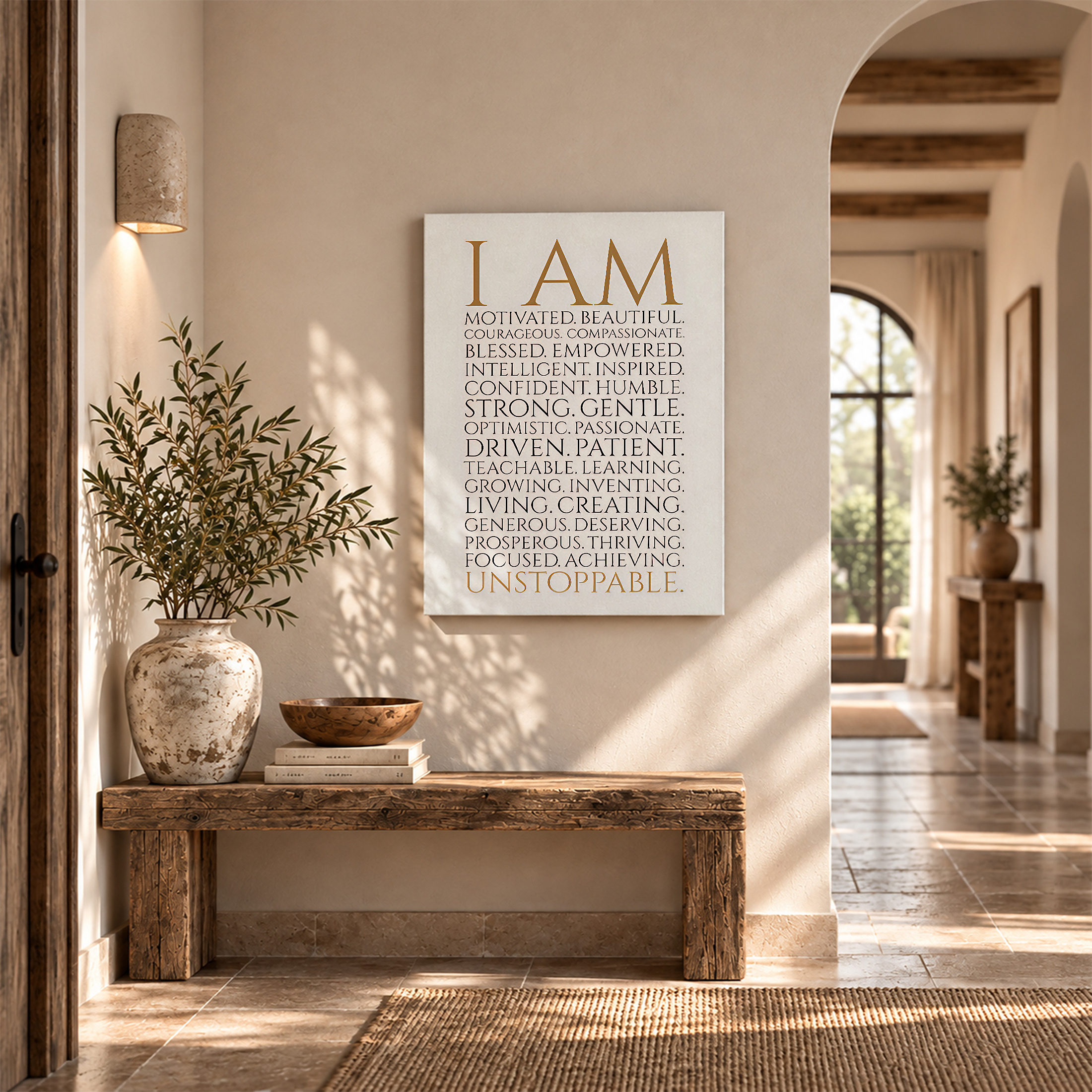 I AM Motivated Beautiful Framed Canvas Wall Art - Modern Positive Affirmation Art - Image 6