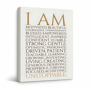 I AM Motivated Beautiful Framed Canvas Wall Art - Modern Positive Affirmation Art