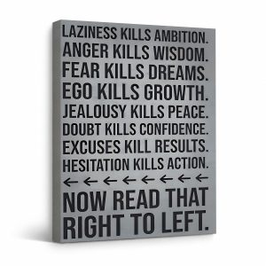 Motivational Left-to-Right Text Framed Canvas Wall Art - Ready to Hang