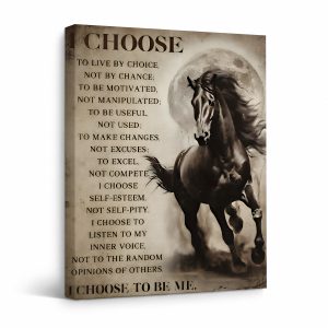 Gallop Horse Motivational Quote Framed Canvas Wall Art