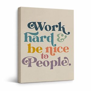 Motivational Retro Typography Framed Canvas Wall Art