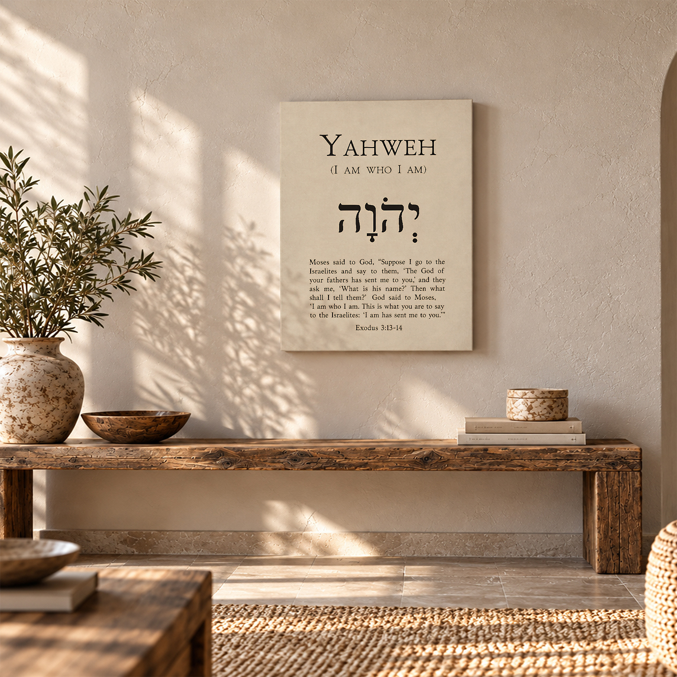 Biblical Hebrew Yahweh Name of God Framed Canvas Wall Art - Image 5