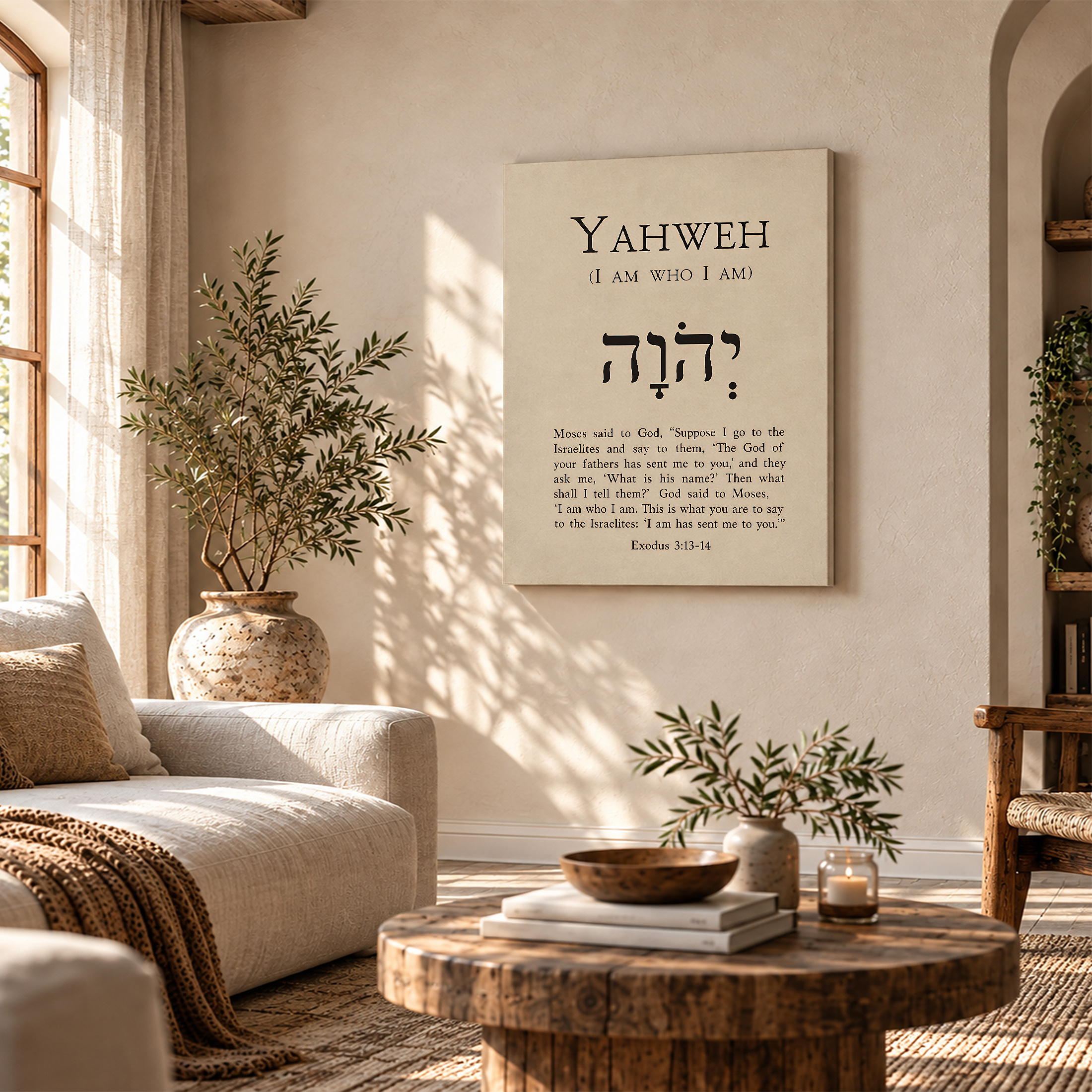 Biblical Hebrew Yahweh Name of God Framed Canvas Wall Art - Image 4