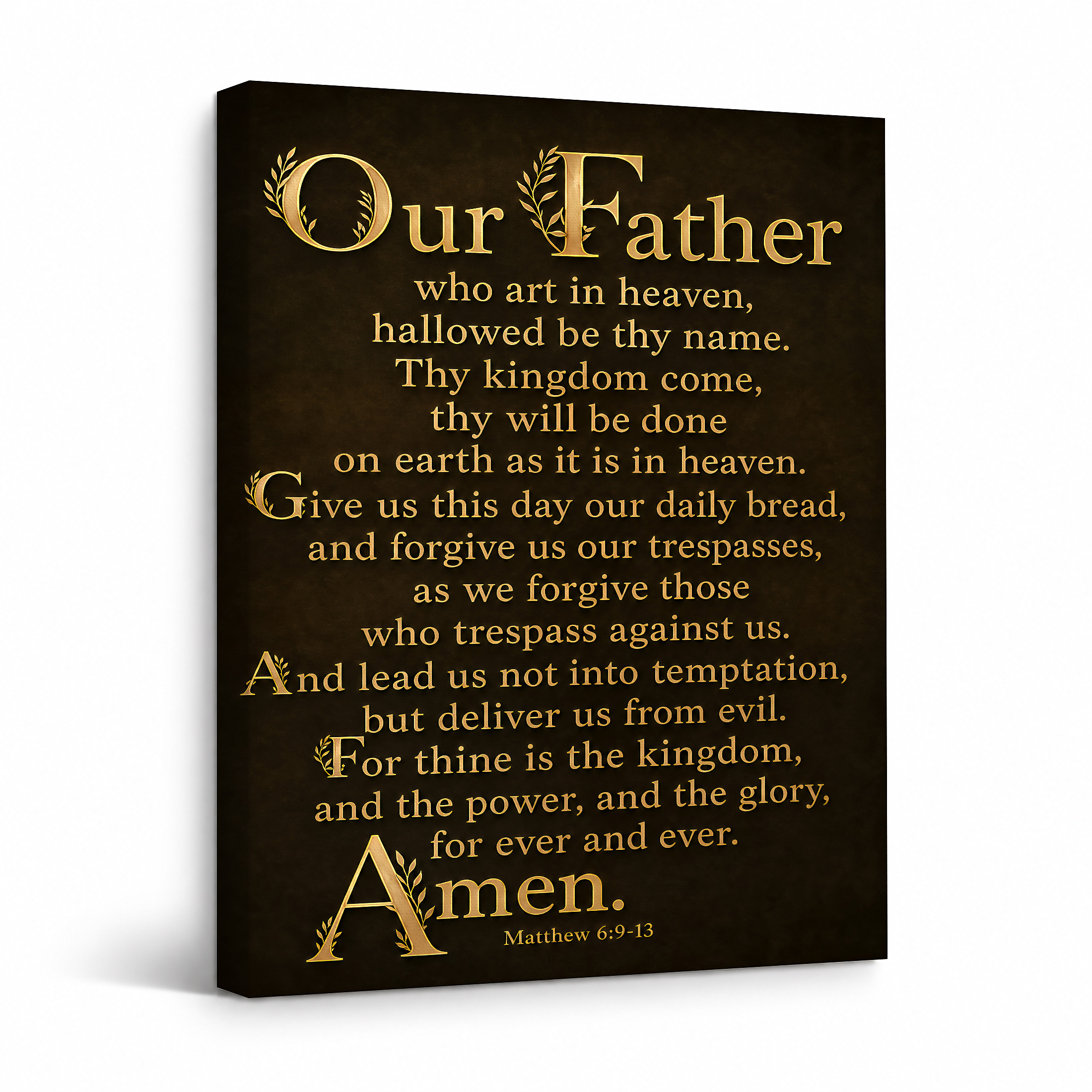 Our Father Lord's Prayer Christian Scripture Framed Canvas Wall Art