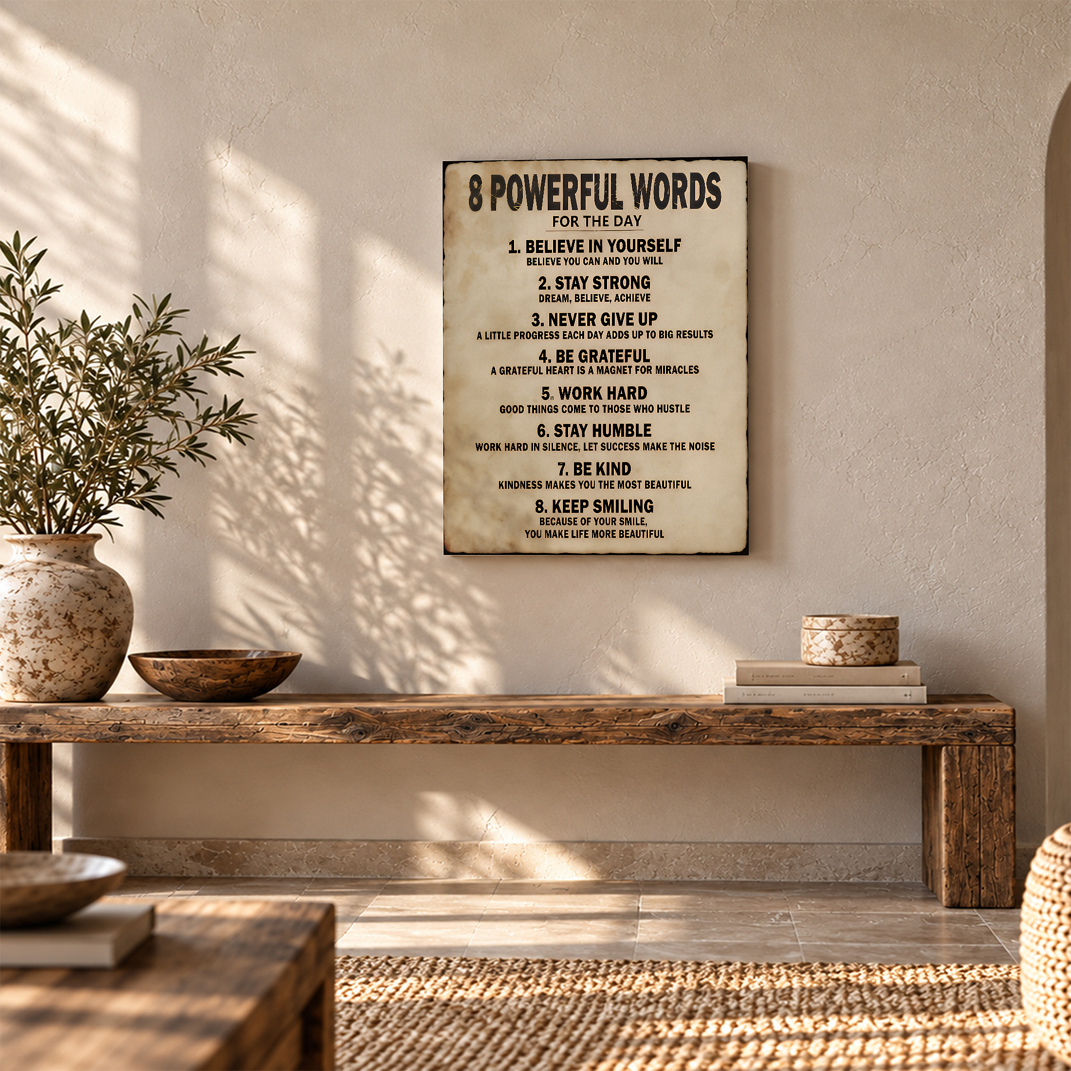 Motivational Vintage Words Framed Canvas Wall Art - Ready to Hang - Image 5