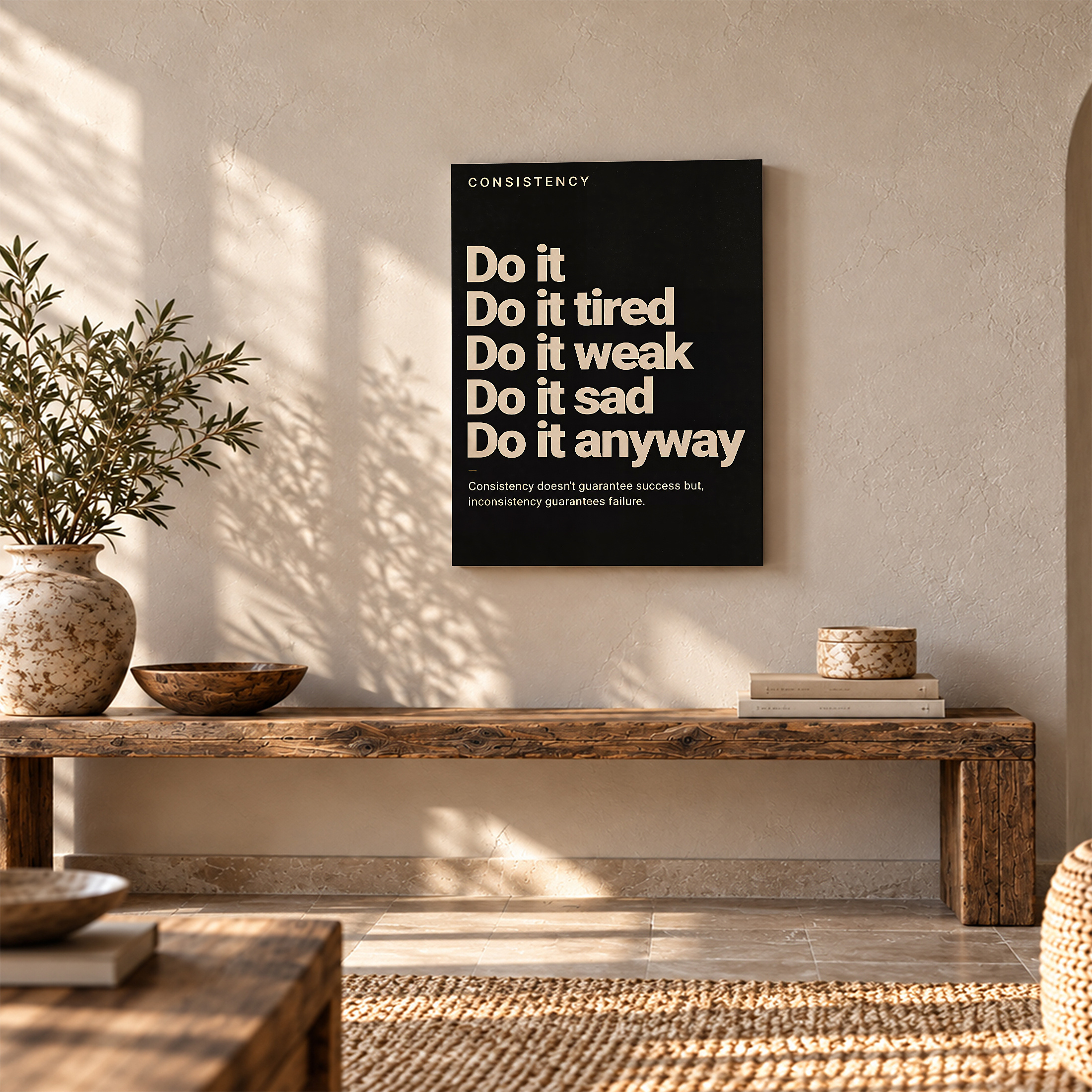 Consistency Motivational Wall Art Framed Canvas Art Print - Image 5