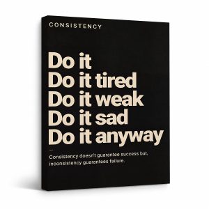 Consistency Motivational Wall Art Framed Canvas Art Print