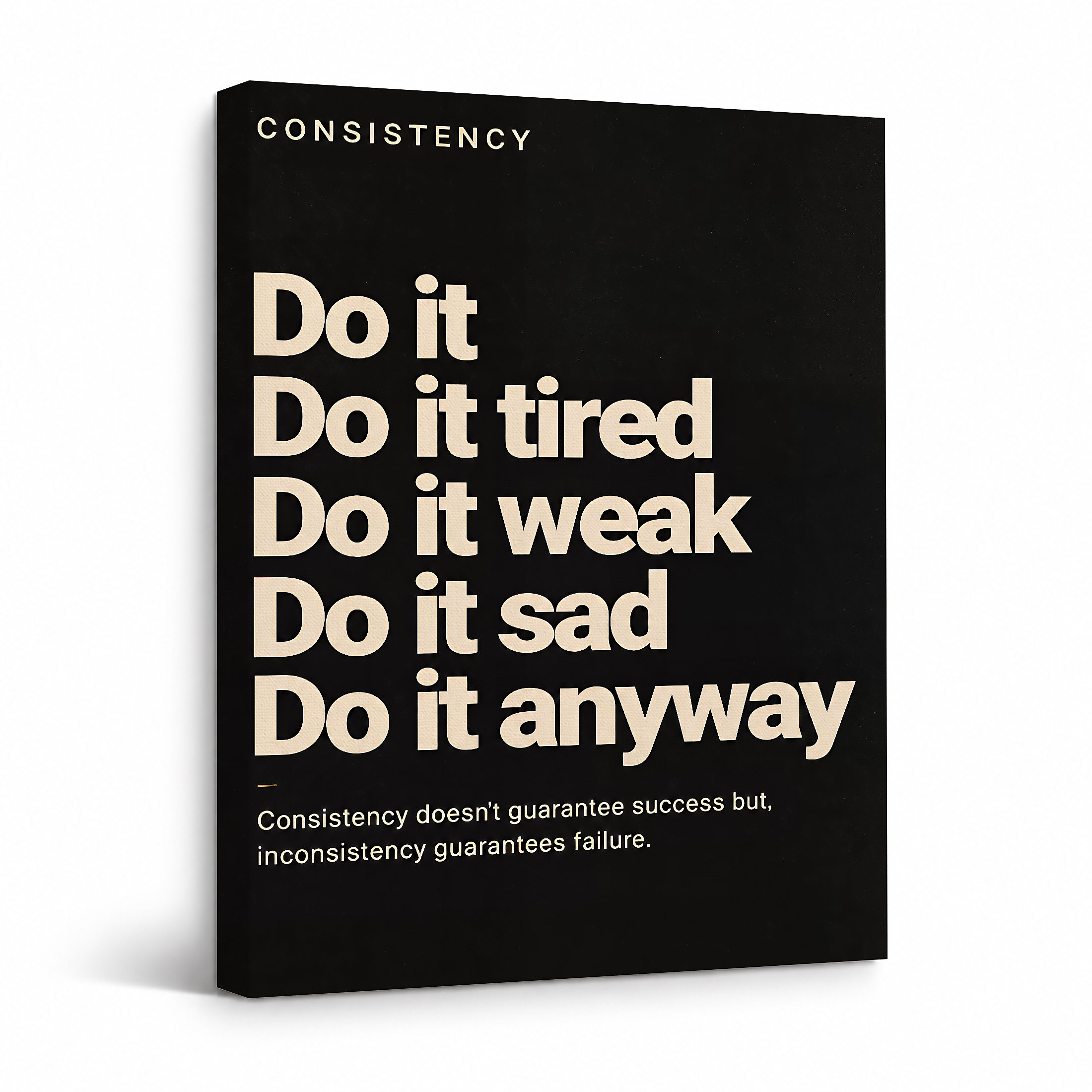Consistency Motivational Wall Art Framed Canvas Art Print