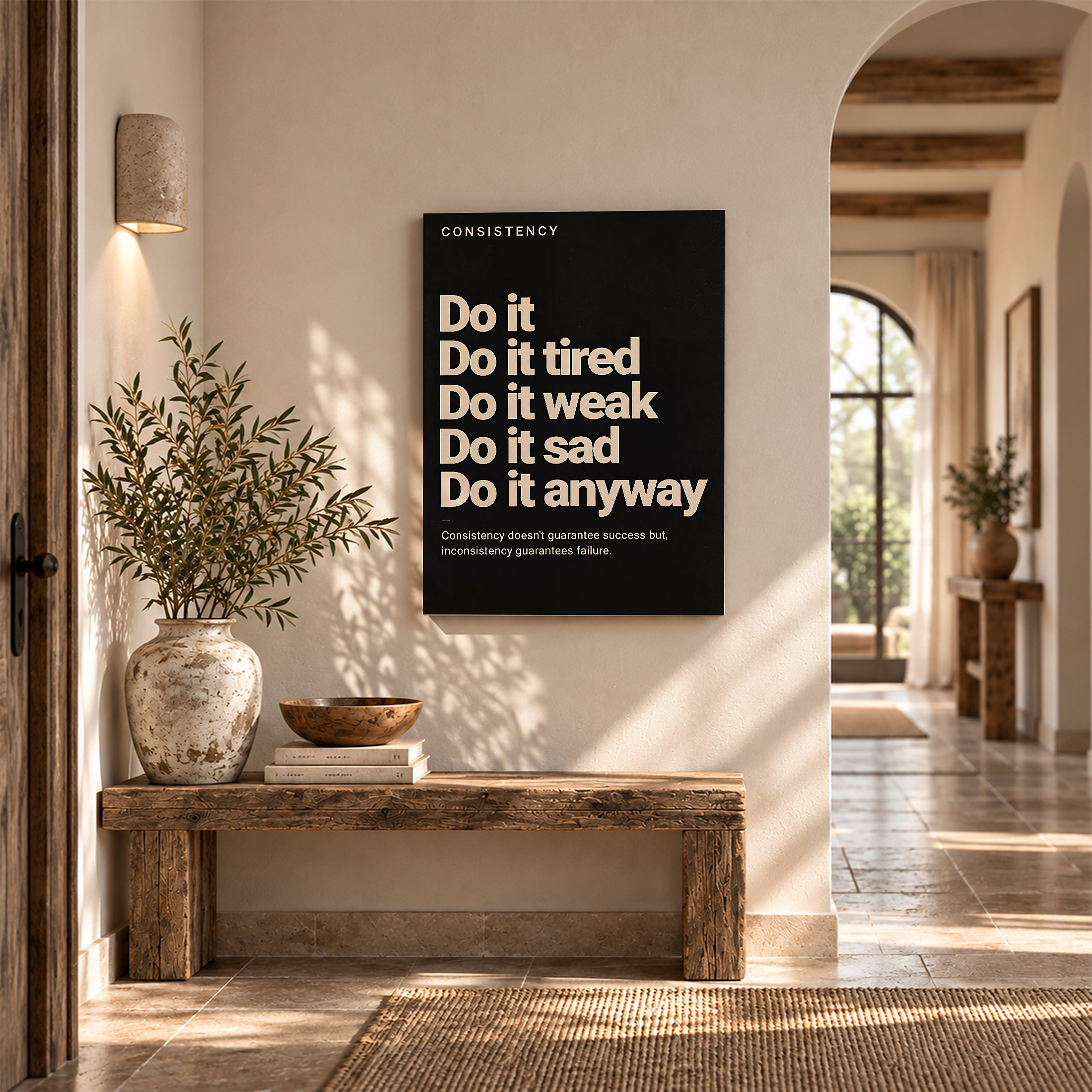 Consistency Motivational Wall Art Framed Canvas Art Print - Image 6