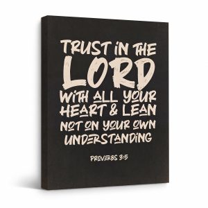 Biblical Trust in the Lord Framed Canvas Wall Art - Proverbs 3:5
