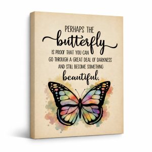 Butterfly Inspirational Framed Canvas Wall Art - Uplifting Home Decor