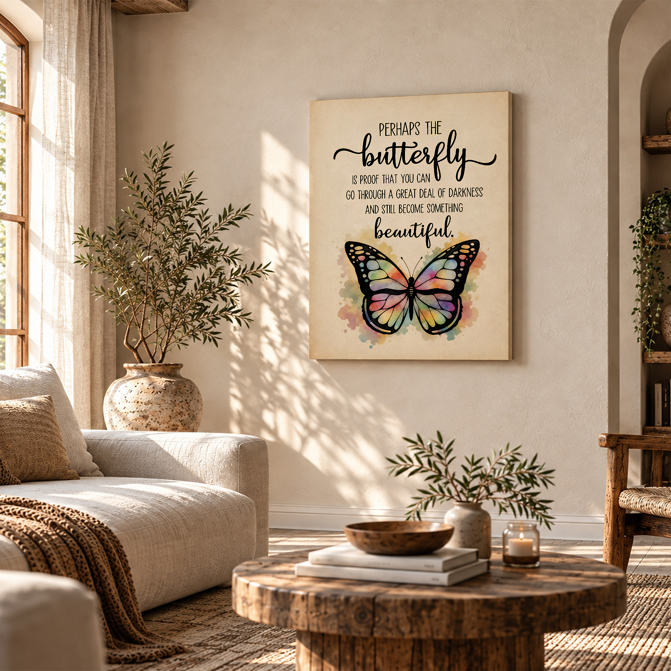 Butterfly Inspirational Framed Canvas Wall Art - Uplifting Home Decor - Image 4