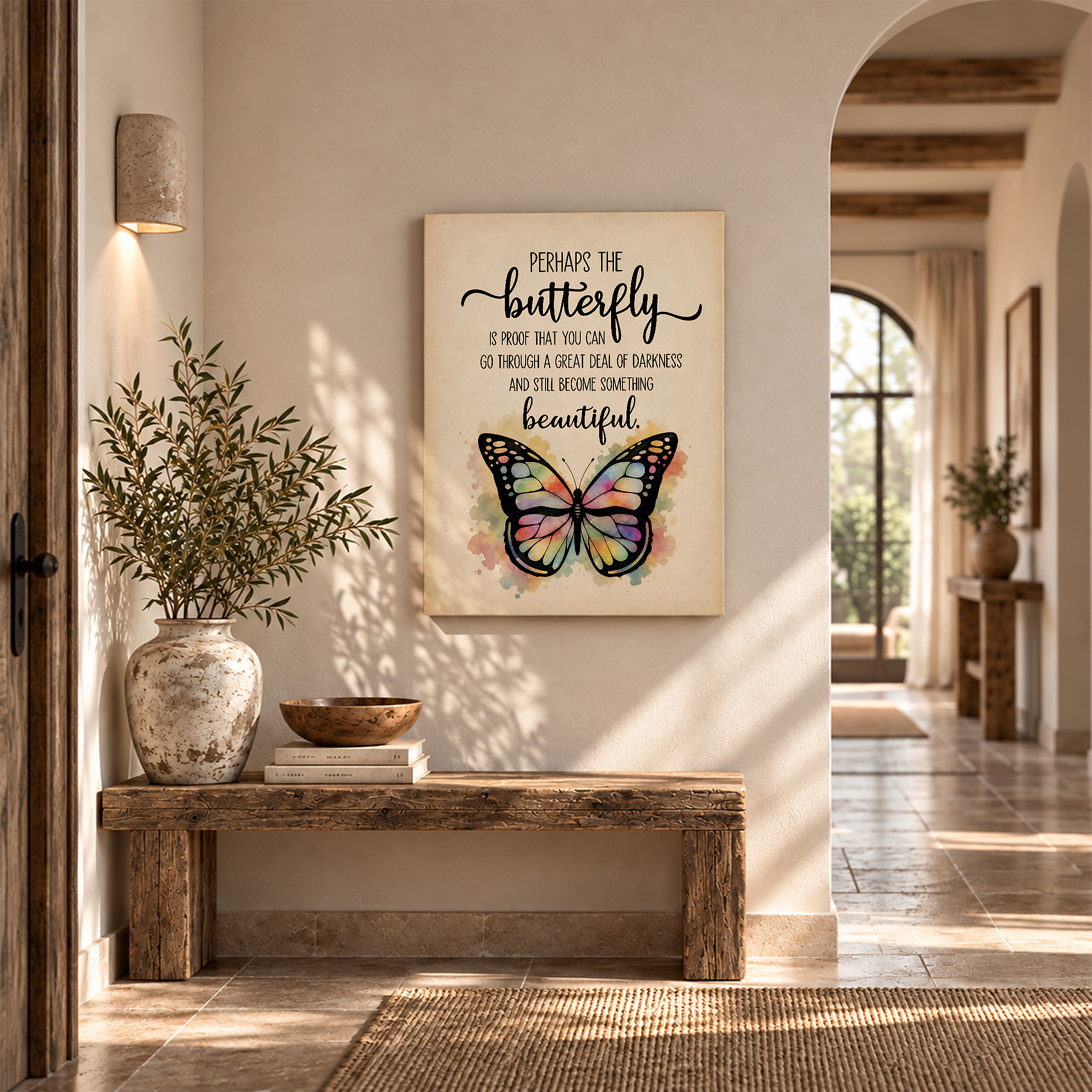 Butterfly Inspirational Framed Canvas Wall Art - Uplifting Home Decor - Image 6