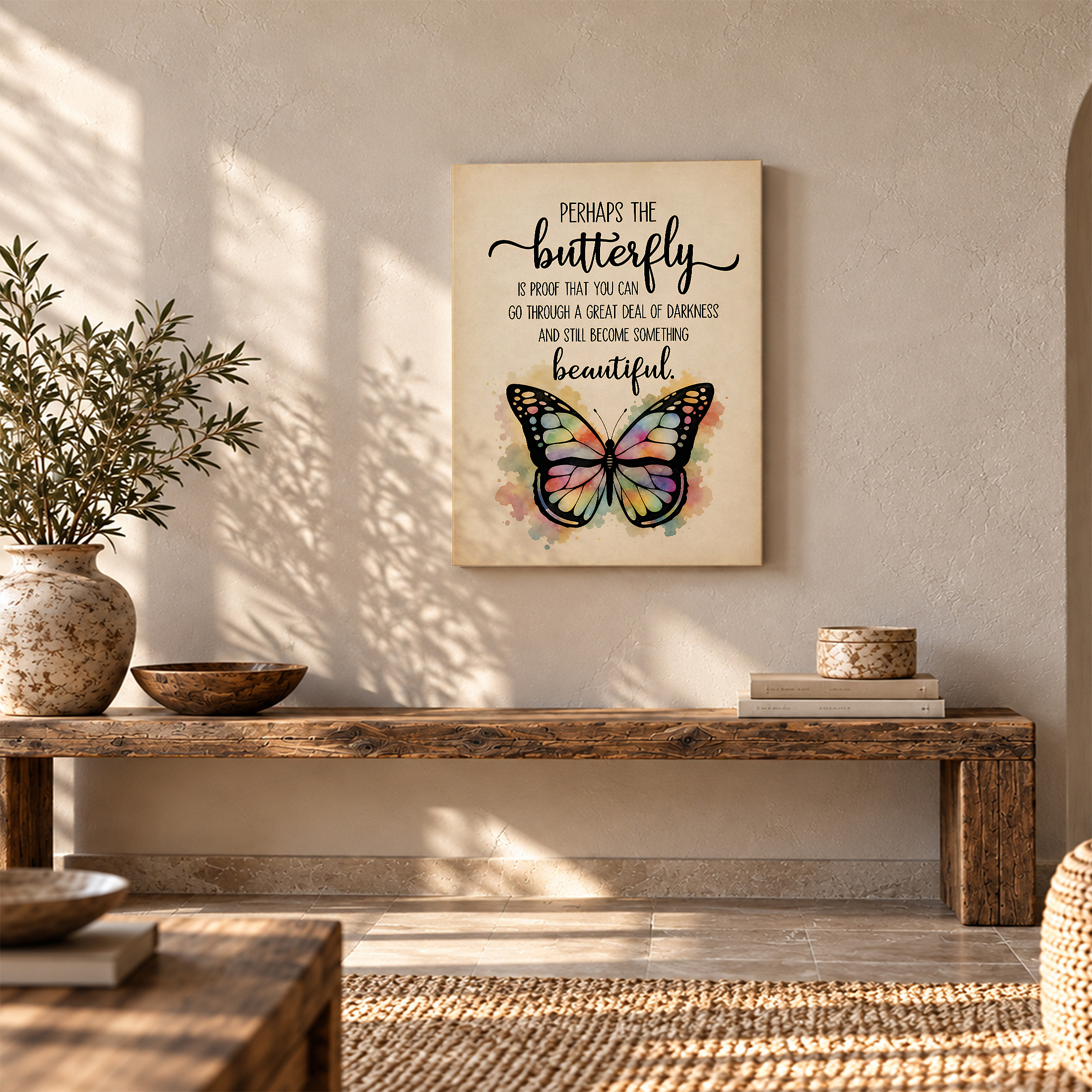 Butterfly Inspirational Framed Canvas Wall Art - Uplifting Home Decor - Image 5