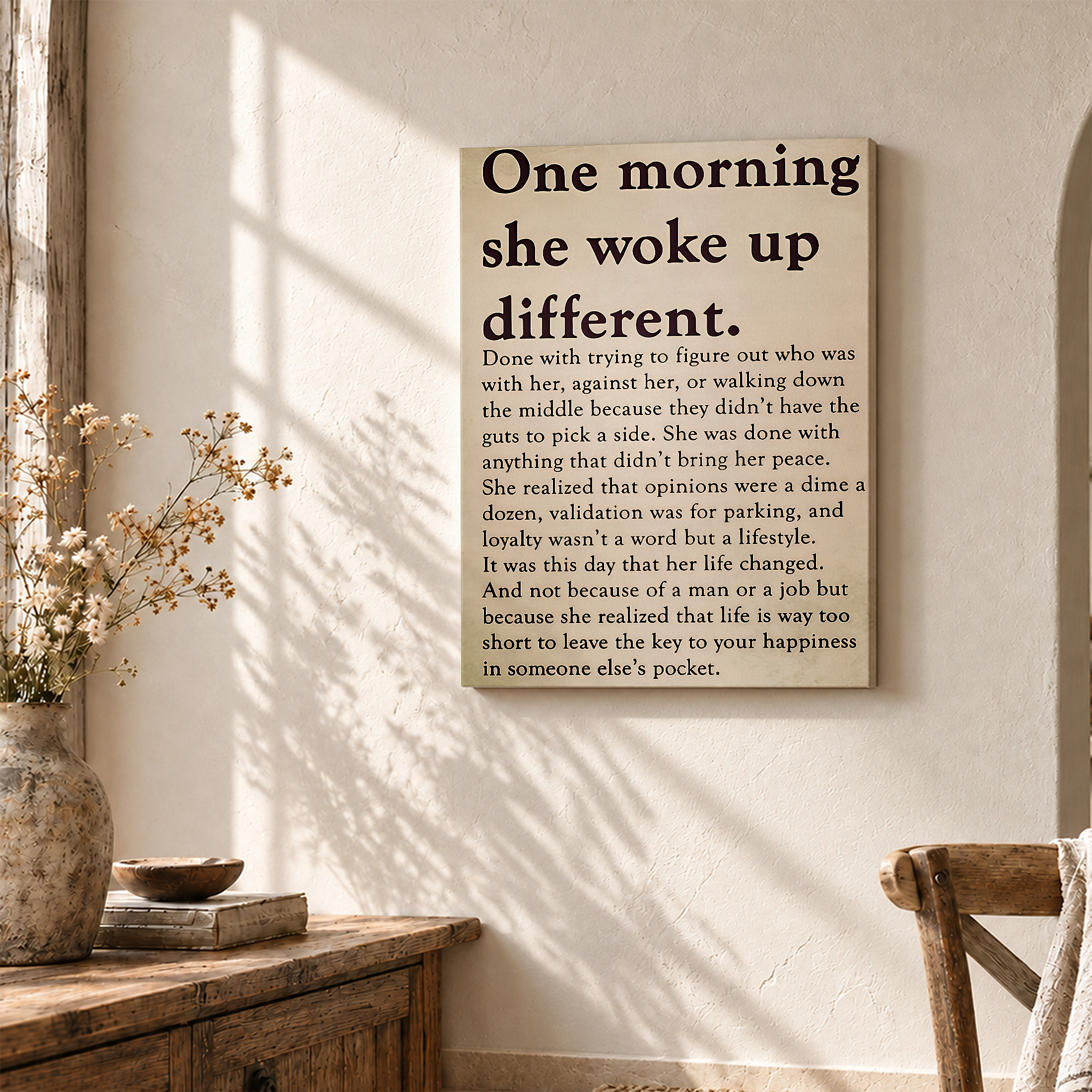 Motivational Quote Framed Canvas Wall Art - Empowering Self-Discovery Decor - Image 3