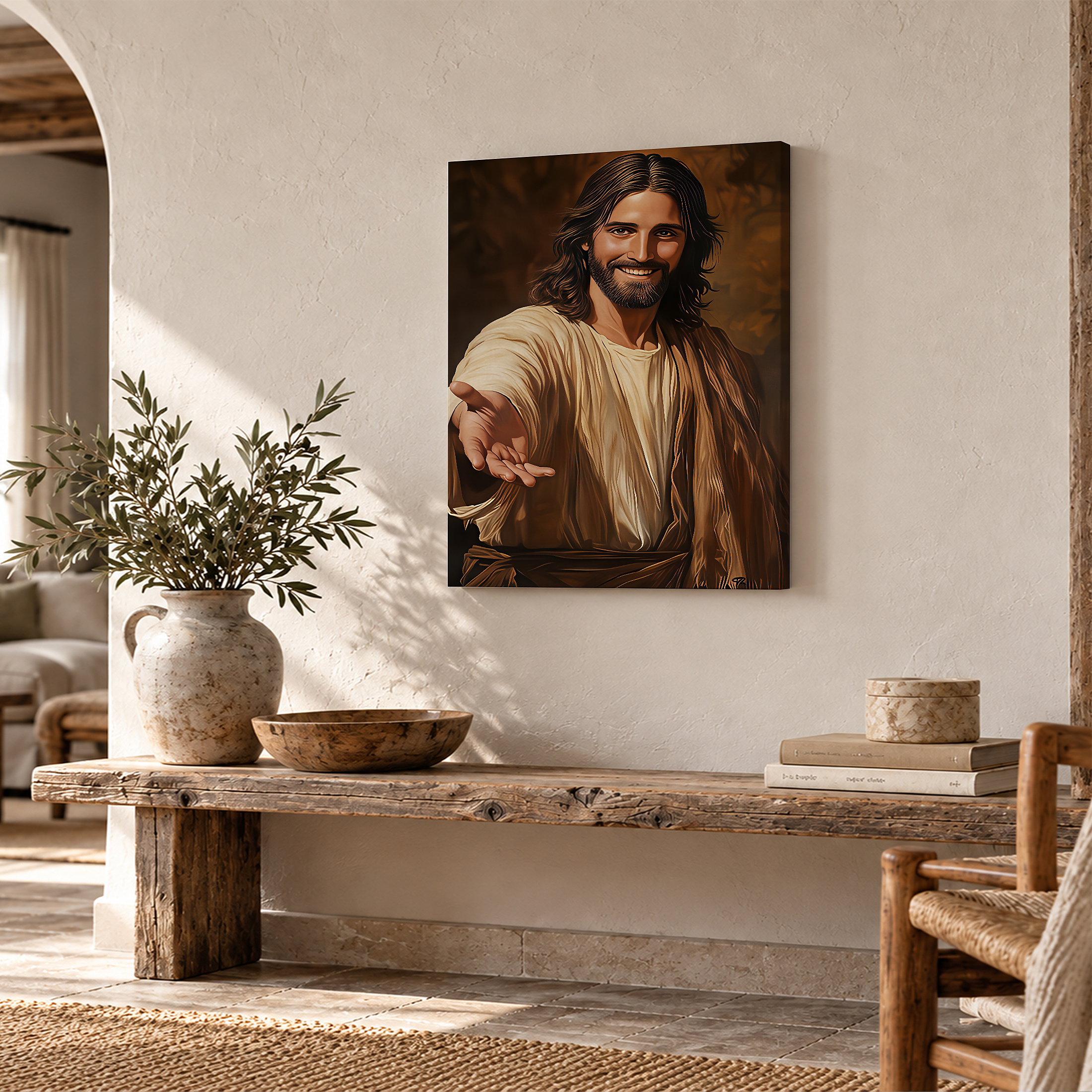 Jesus Christ Spiritual Framed Canvas Wall Art Ready to Hang - Image 2