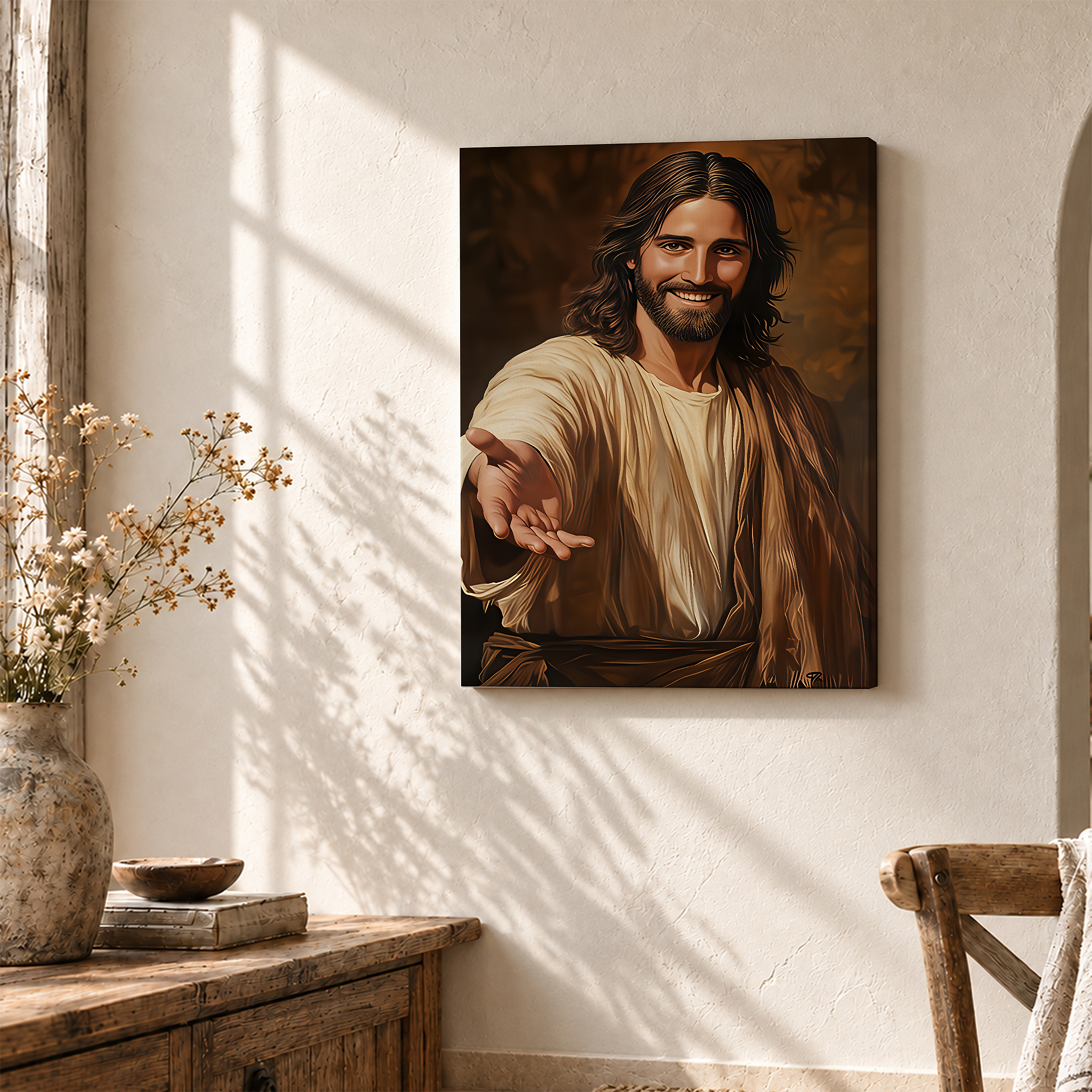 Jesus Christ Spiritual Framed Canvas Wall Art Ready to Hang - Image 3