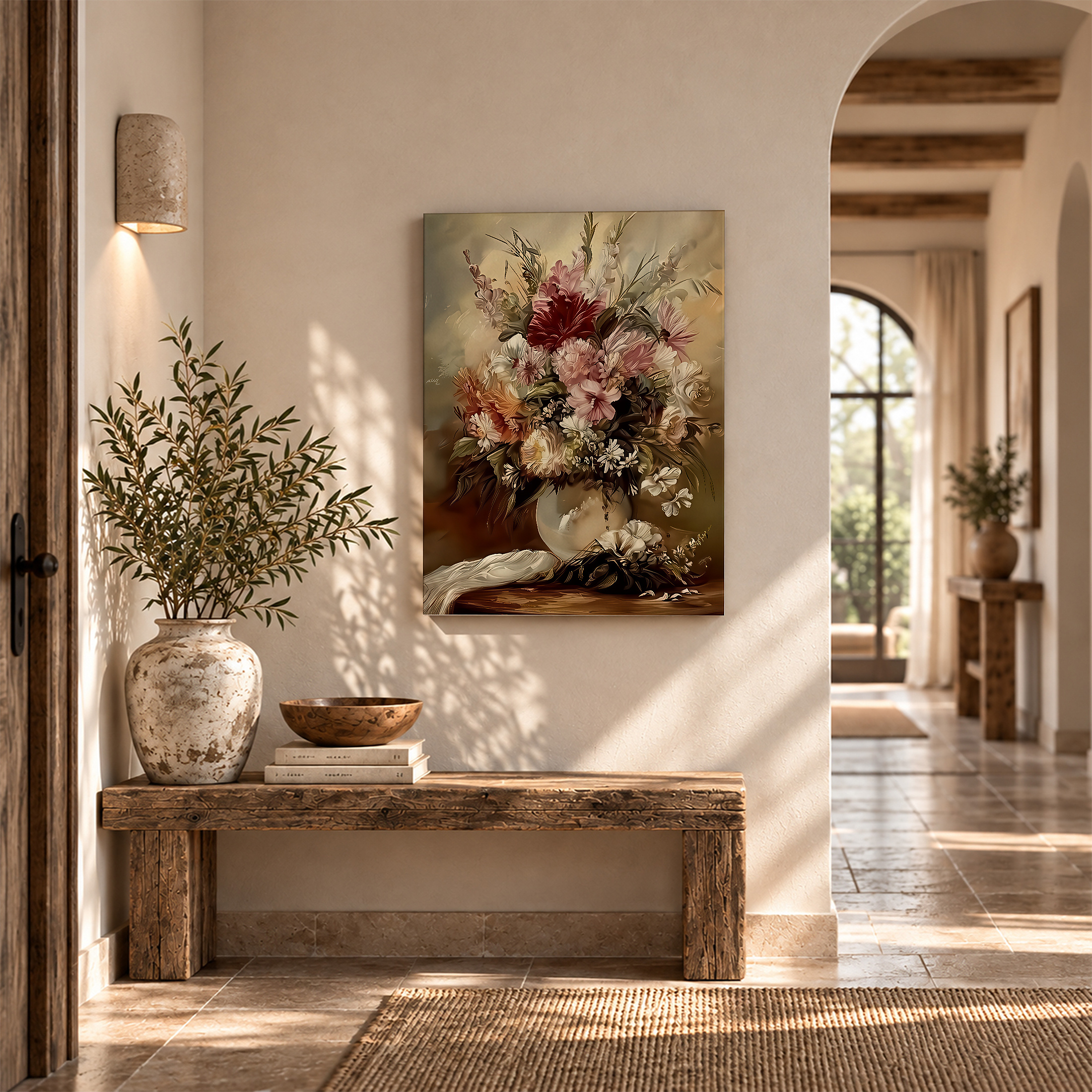 Vintage Floral Still Life Framed Canvas Wall Art - Image 6
