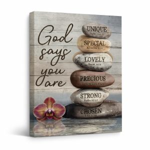 Bible Verse Stones Motivational Framed Canvas Wall Art