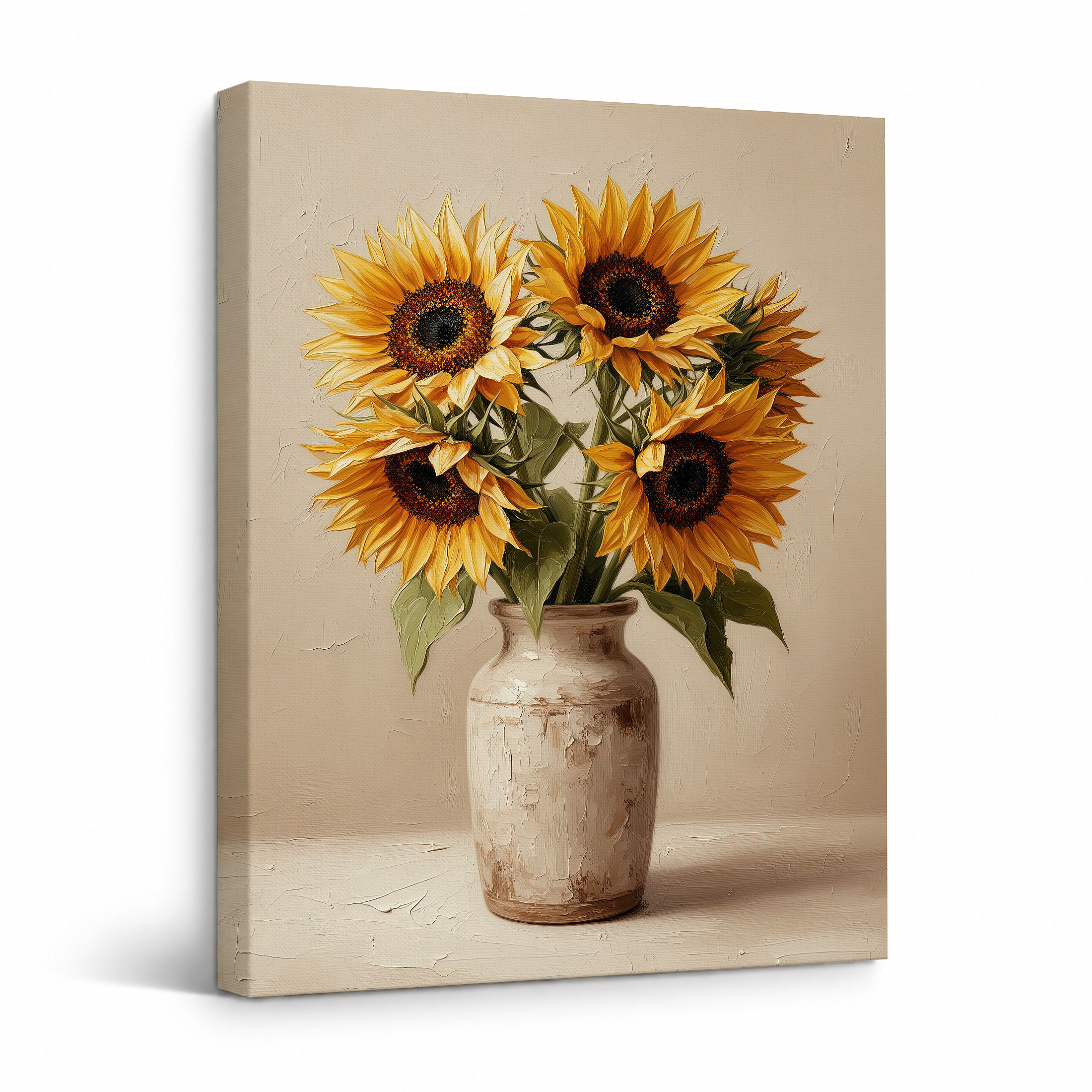 Sunflower Bouquet Framed Canvas Wall Art - Ready to Hang
