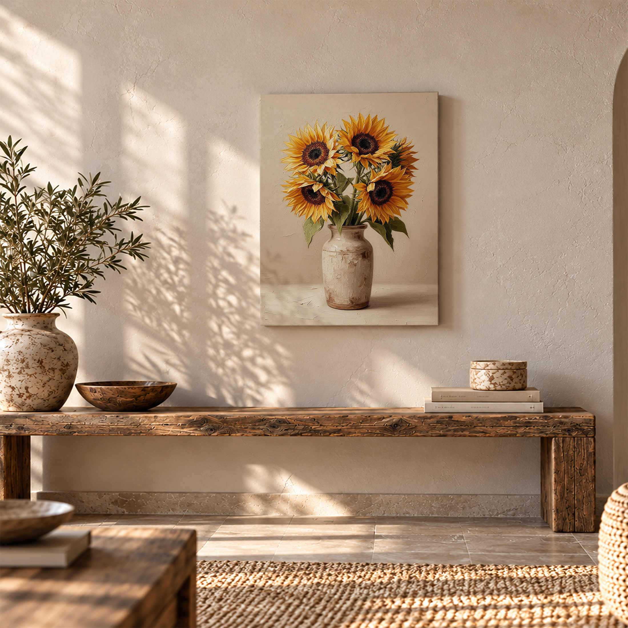 Sunflower Bouquet Framed Canvas Wall Art - Ready to Hang - Image 5