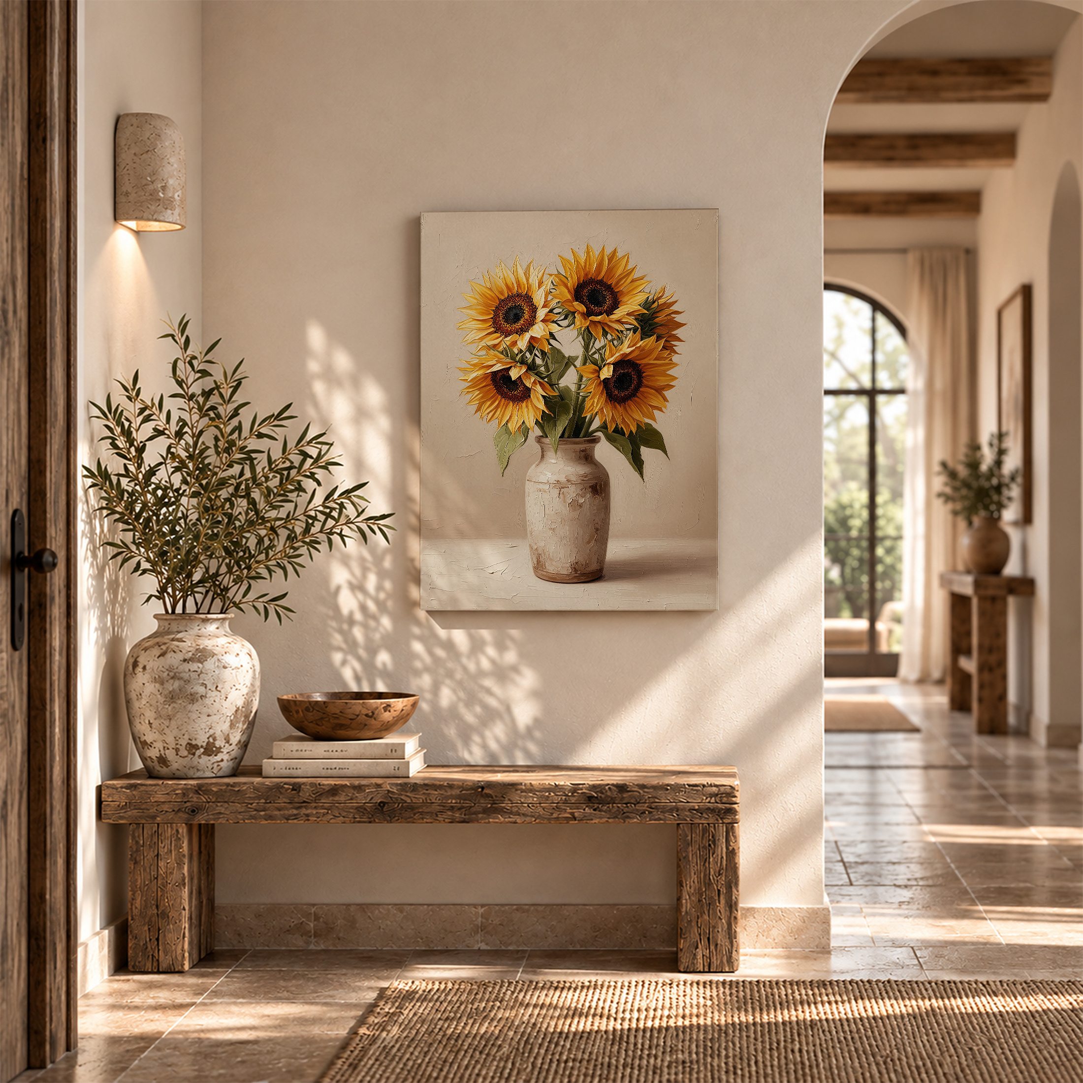 Sunflower Bouquet Framed Canvas Wall Art - Ready to Hang - Image 6