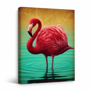Tropical Flamingo Framed Canvas Wall Art - Ready to Hang | Modern Home Decor