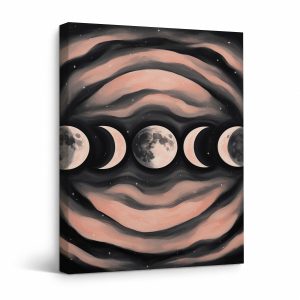 Celestial Moon Phases Framed Canvas Wall Art