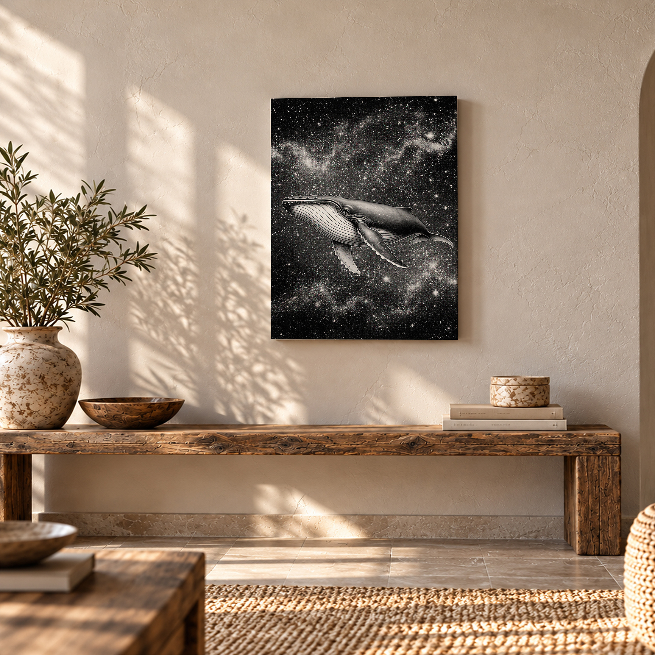 Stellar Whale in Cosmic Galaxy Framed Canvas Wall Art - Image 5