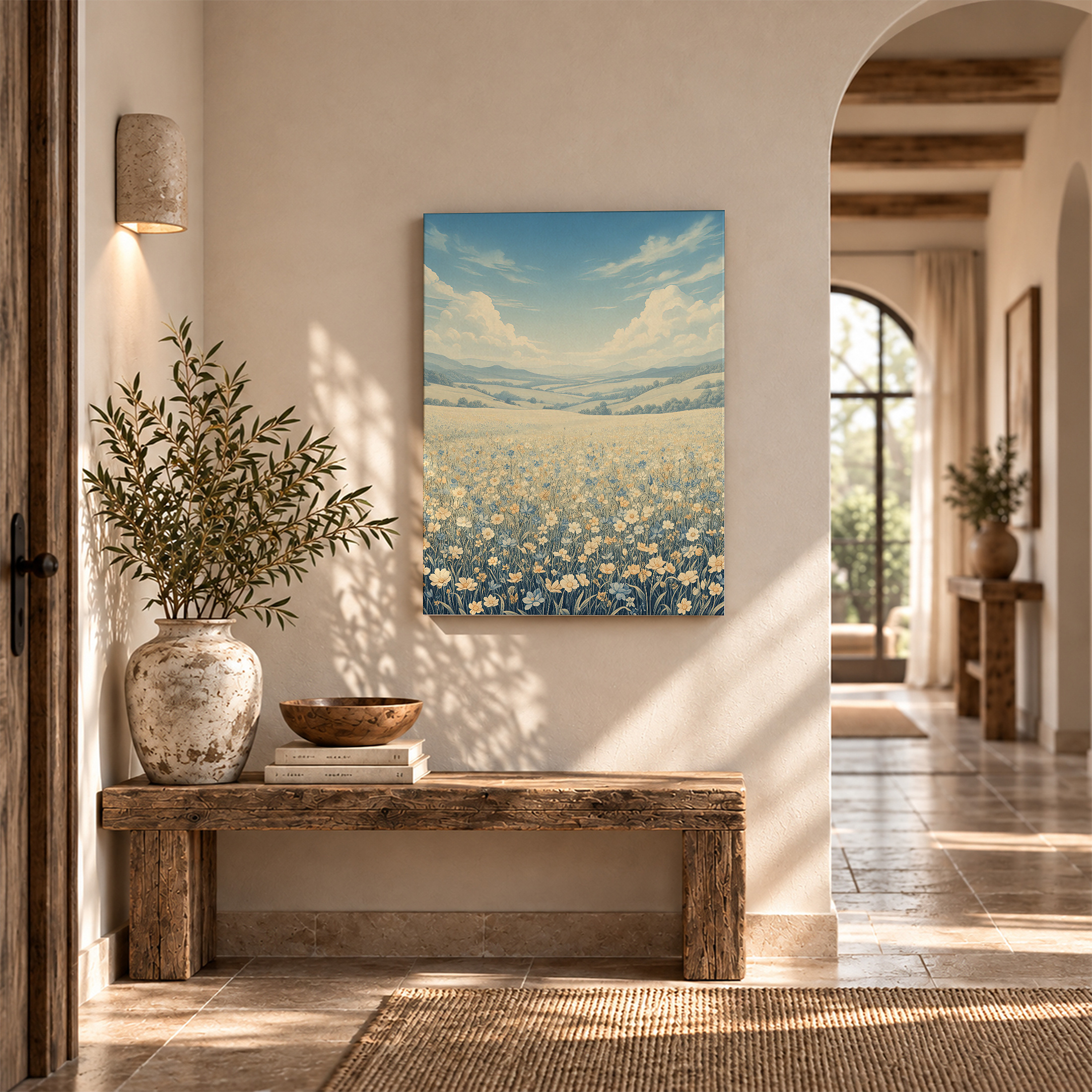 Dreamy Flower Field Framed Canvas Wall Art | Ready to Hang - Image 6