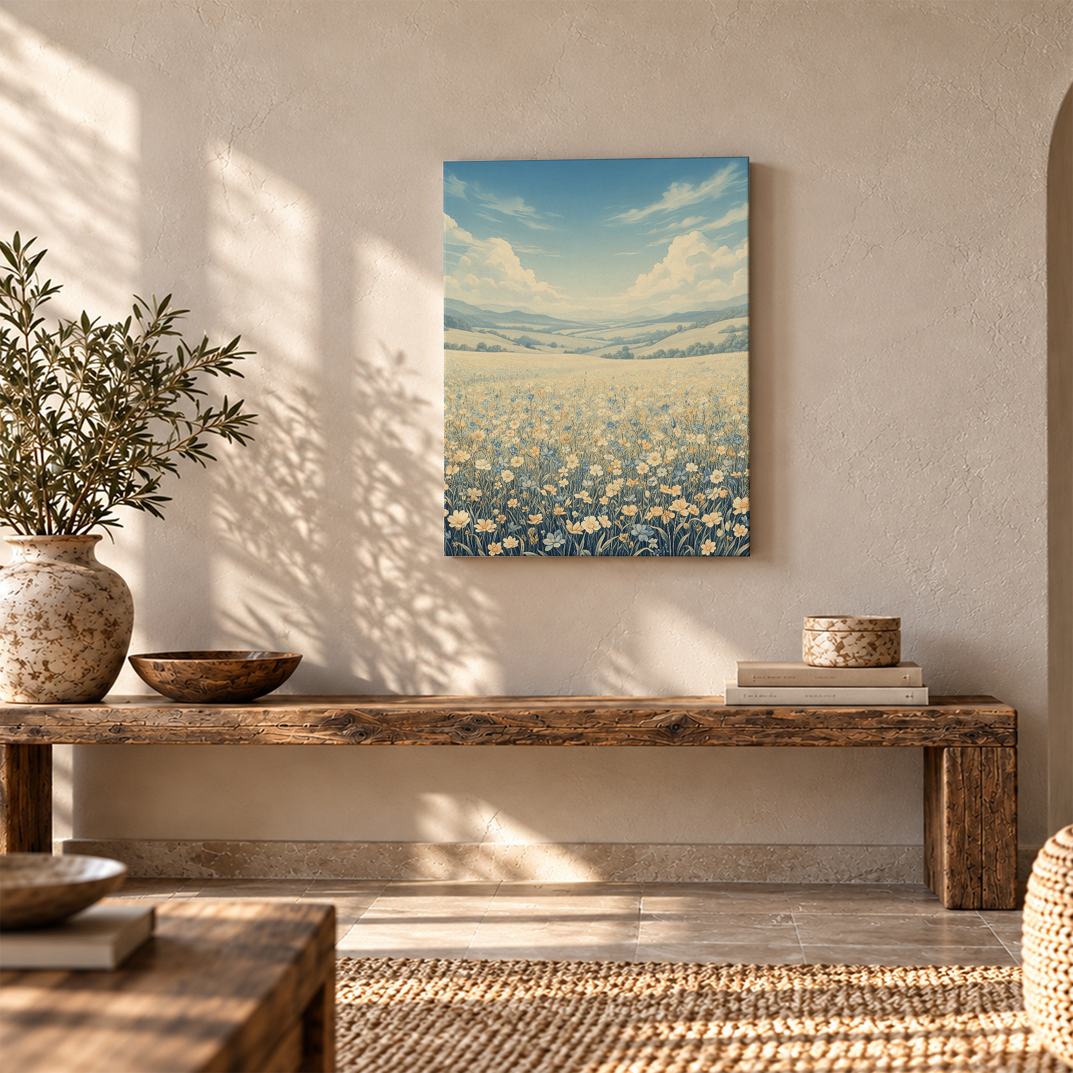 Dreamy Flower Field Framed Canvas Wall Art | Ready to Hang - Image 5