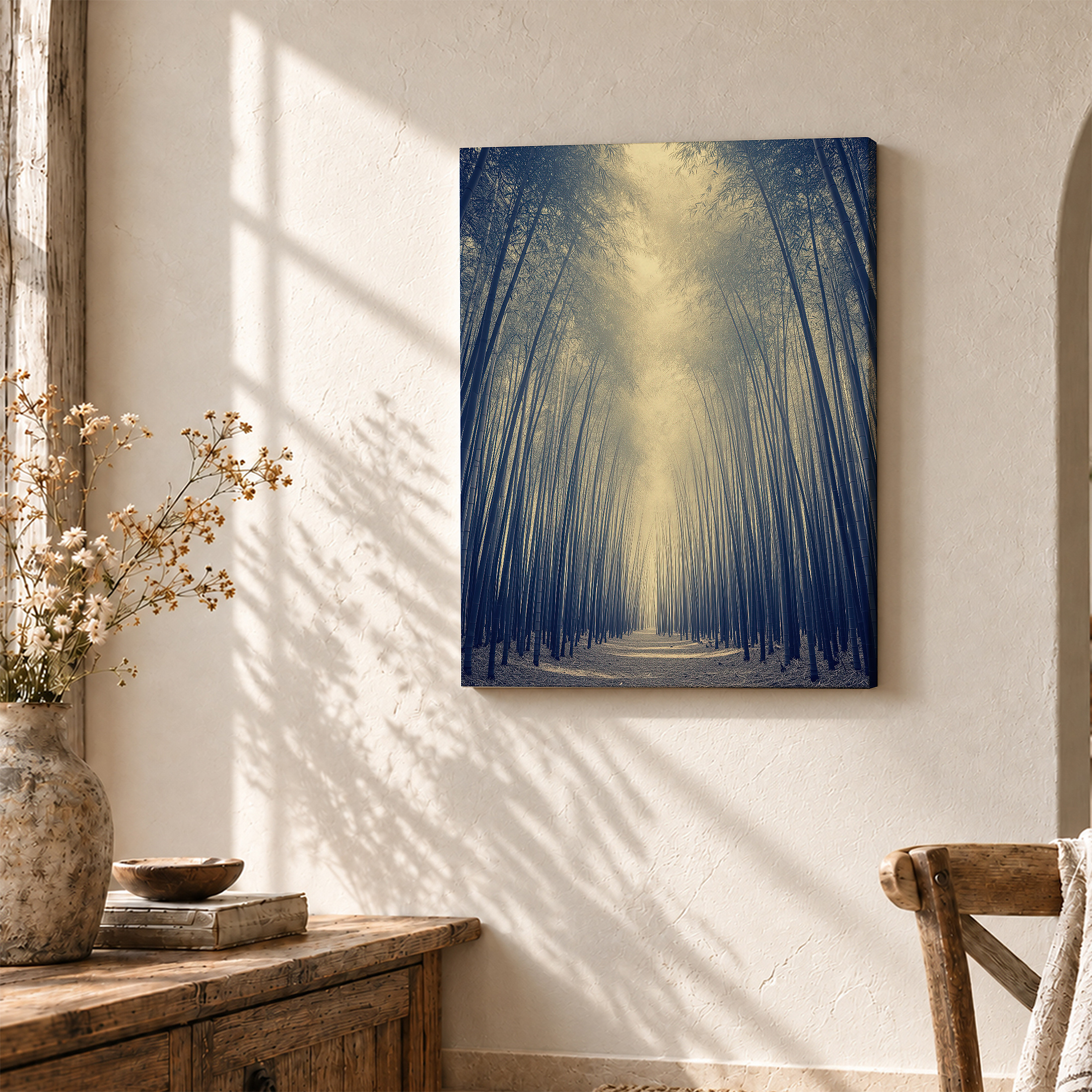 Bamboo Forest Path Framed Canvas Wall Art - Serene Nature Decor - Image 3