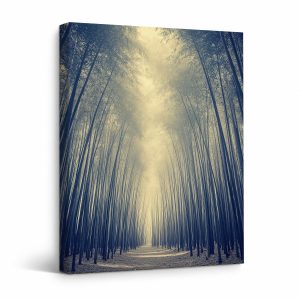 Bamboo Forest Path Framed Canvas Wall Art - Serene Nature Decor