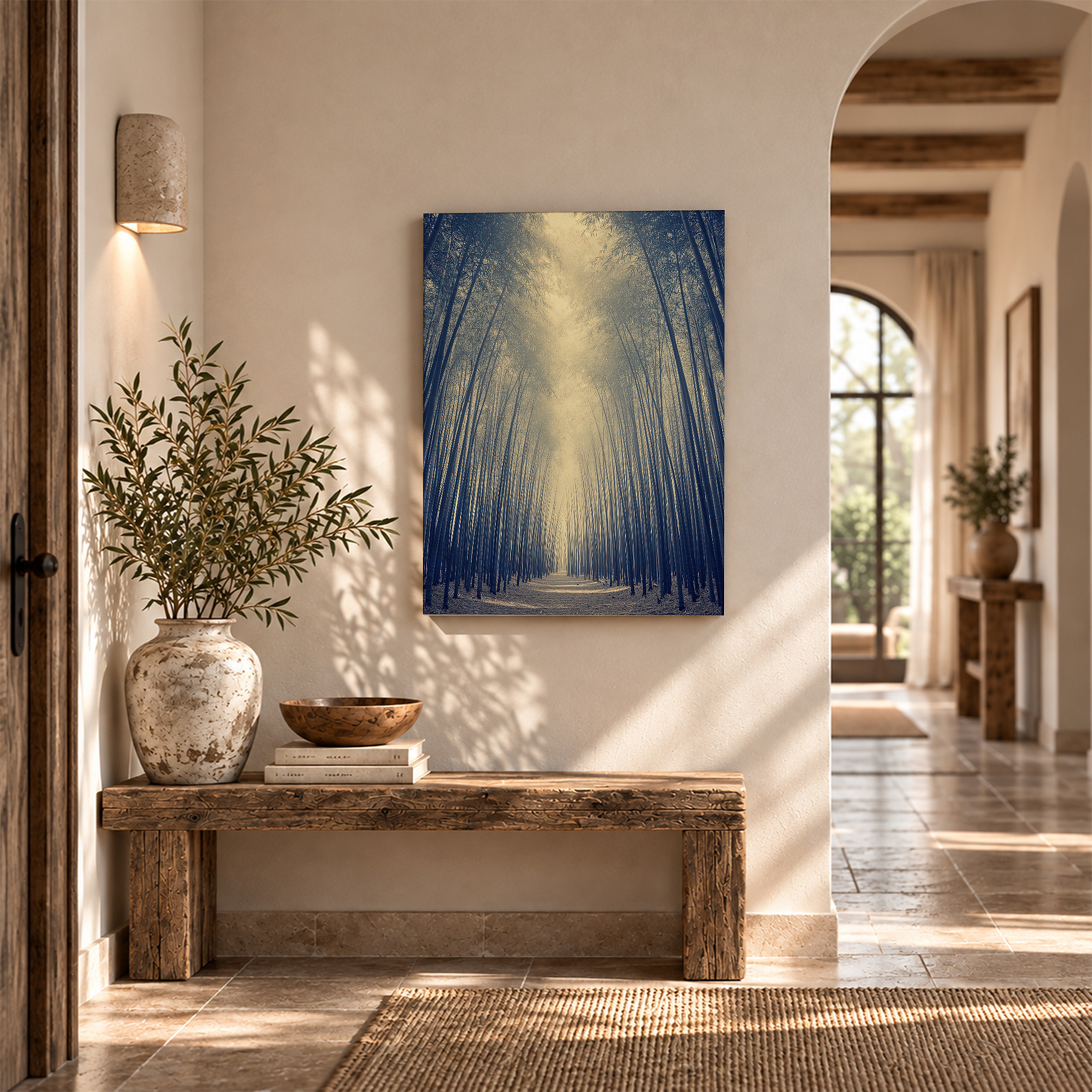 Bamboo Forest Path Framed Canvas Wall Art - Serene Nature Decor - Image 6