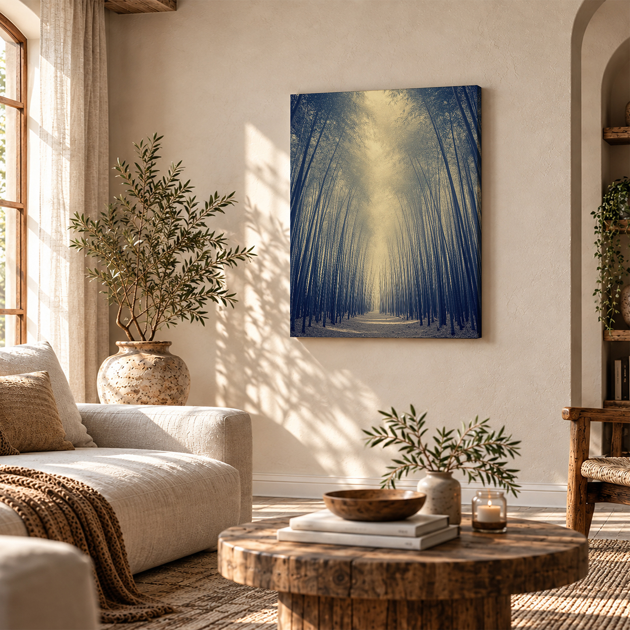 Bamboo Forest Path Framed Canvas Wall Art - Serene Nature Decor - Image 4