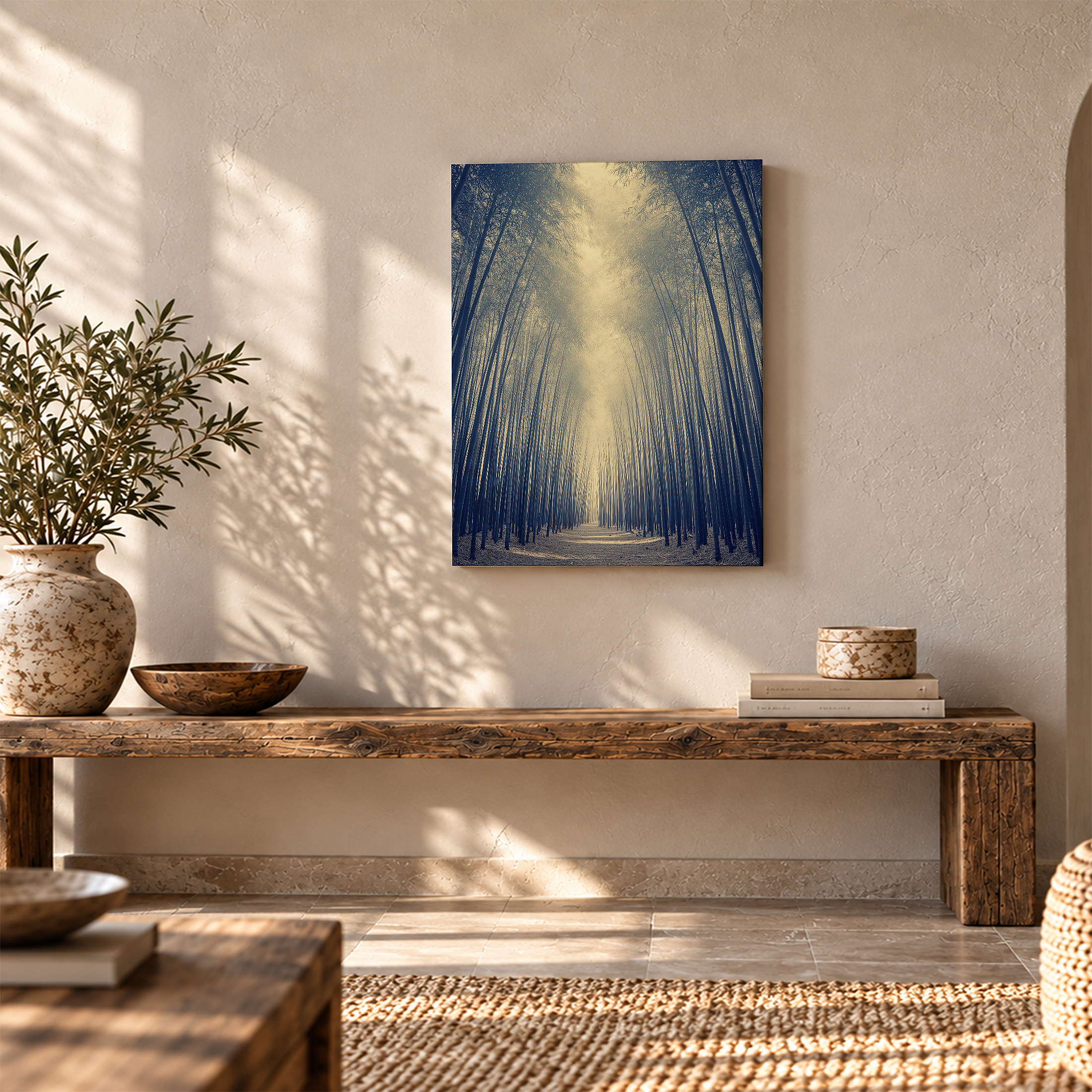 Bamboo Forest Path Framed Canvas Wall Art - Serene Nature Decor - Image 5