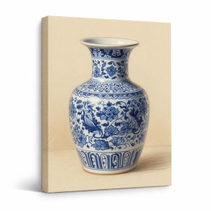 Blue & White Porcelain Vase Framed Canvas Wall Art