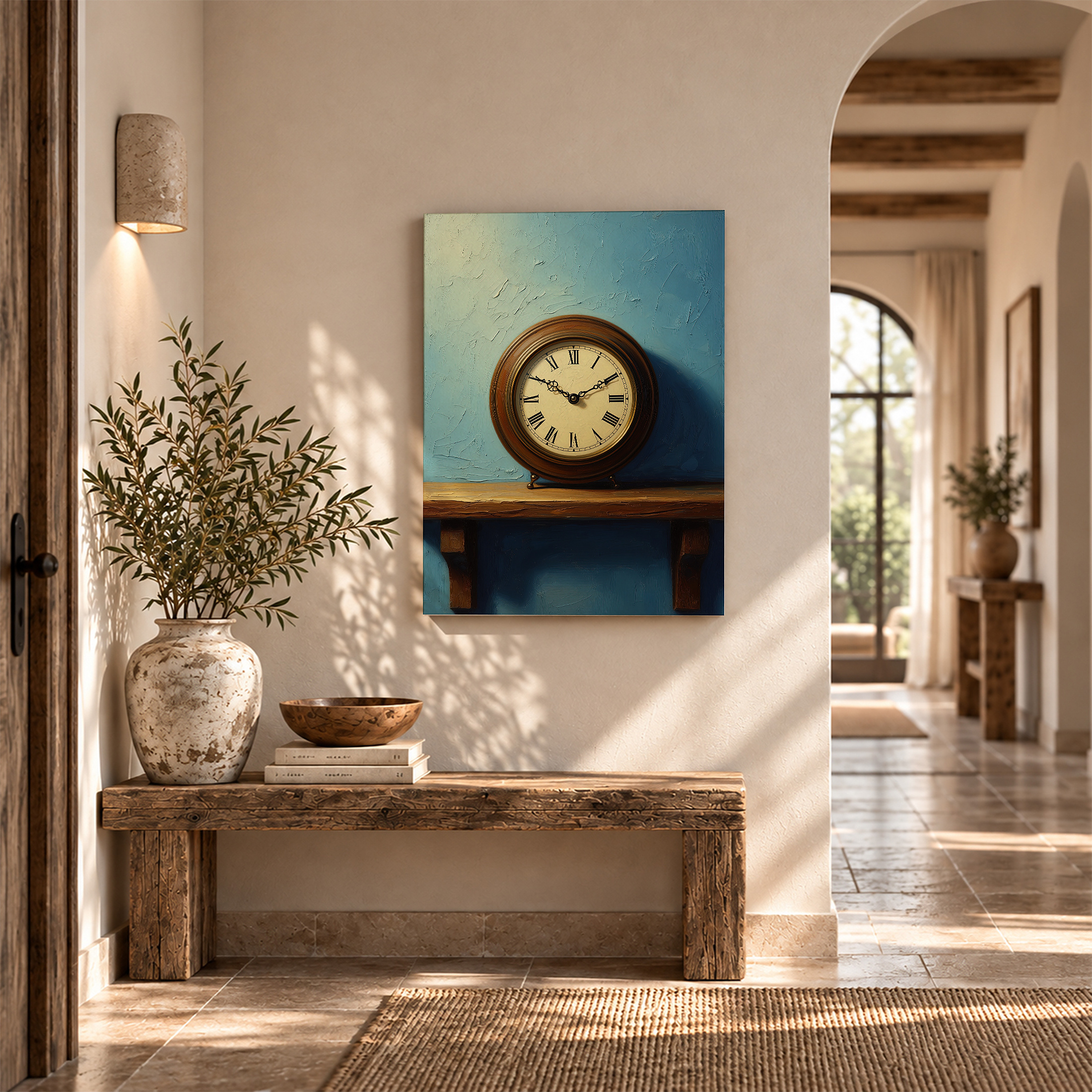 Vintage Wall Clock Framed Canvas Wall Art Ready to Hang - Image 6