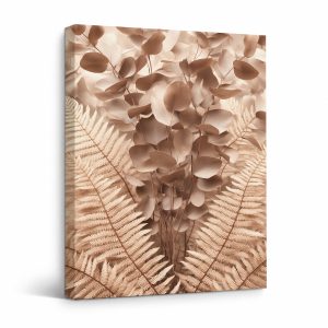 Sepia Fern & Eucalyptus Botanical Framed Canvas Wall Art