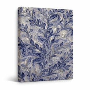 Blue Botanical Watercolor Framed Canvas Wall Art