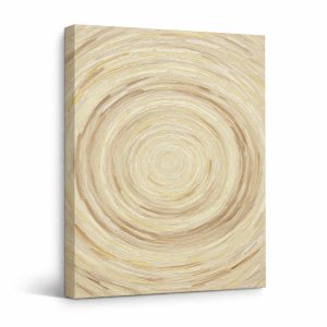 Wood Spiral Abstract Framed Canvas Wall Art - Modern Home Decor